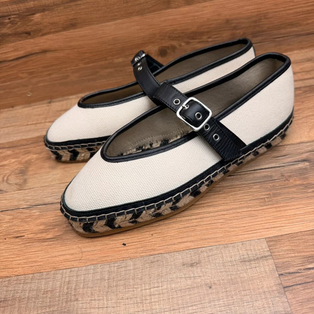 Madewell size 6 The Remy Mary Jane Espadrille Shoes Natural